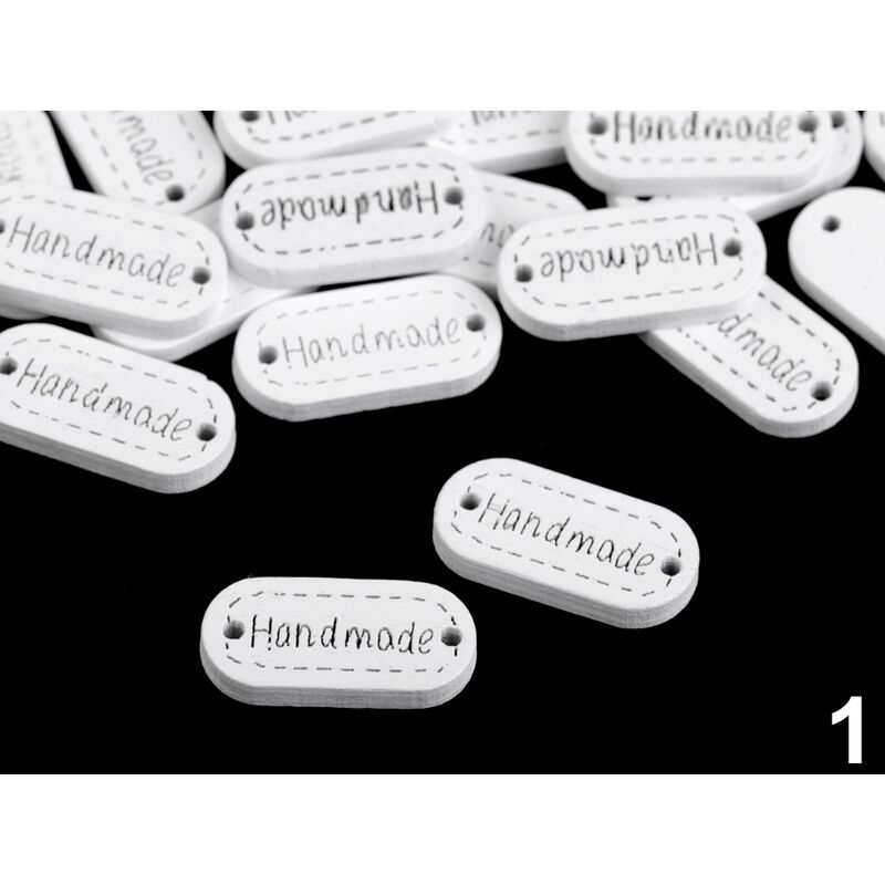 Wooden labels - Handmade - white - 750045 -11x23mm - set 10 pcs