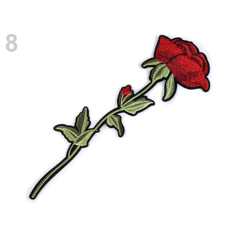 Thermal stickers - flowers, roses - 8 red