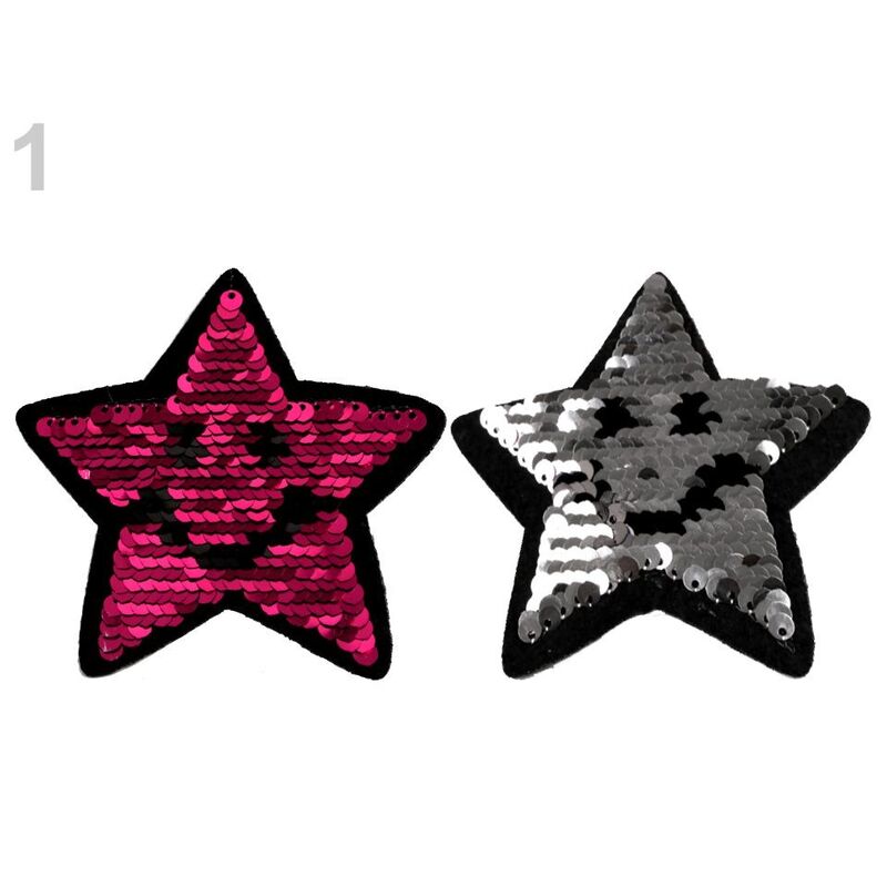 Sticker with glitter, star with smiley star