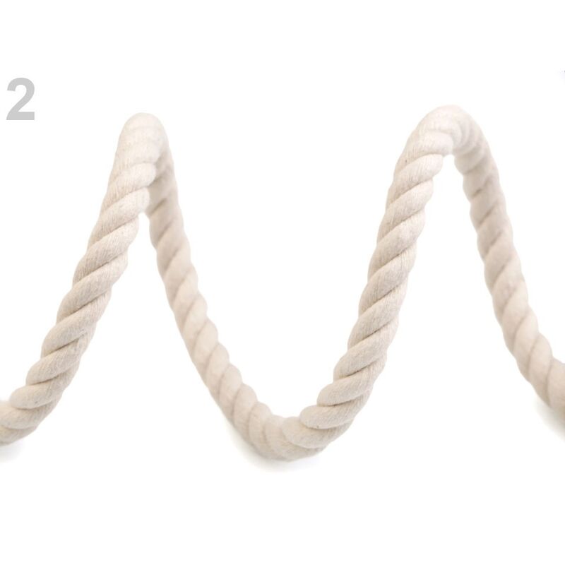 10mm twisted drawstring, 100% cotton, white