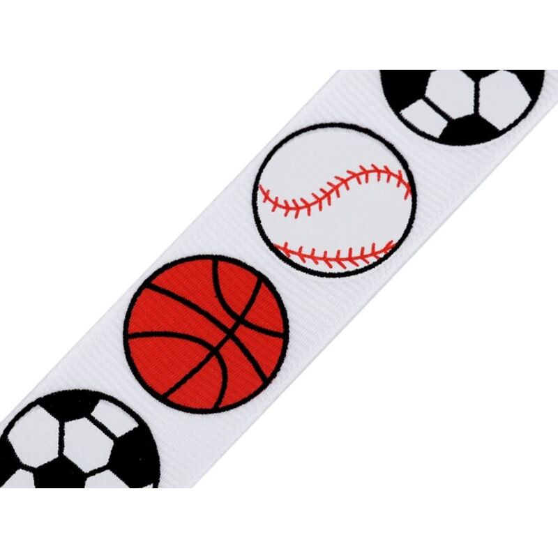 Ribbon rips, basketball balls, white, 26mm, 610011 - 2m