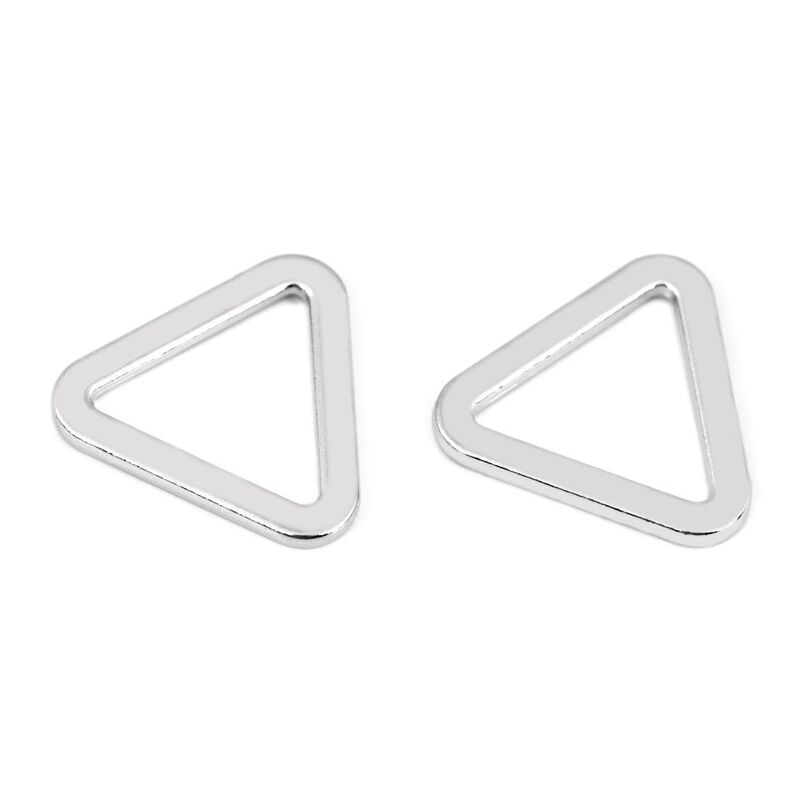 Flat triangular ring 20mm, set 2pcs, nickel, 790566