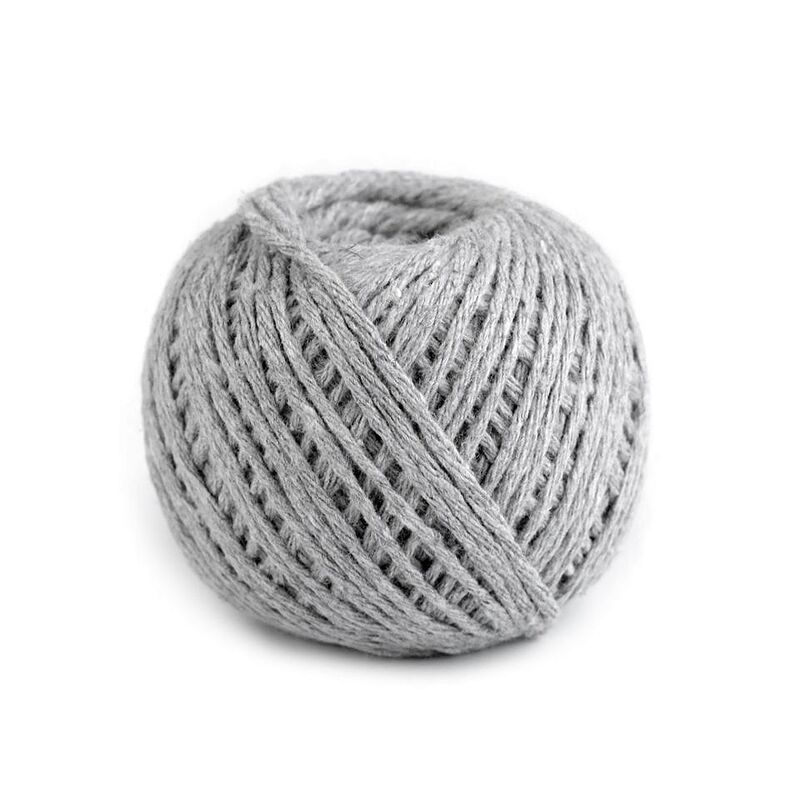 Cotton rope for macrame and decorations, 50m, 310165, gray