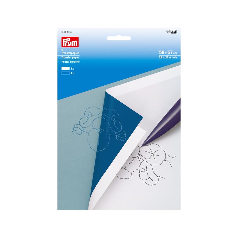 Prym blue and white pattern copying sheet, set of 2 sheets
