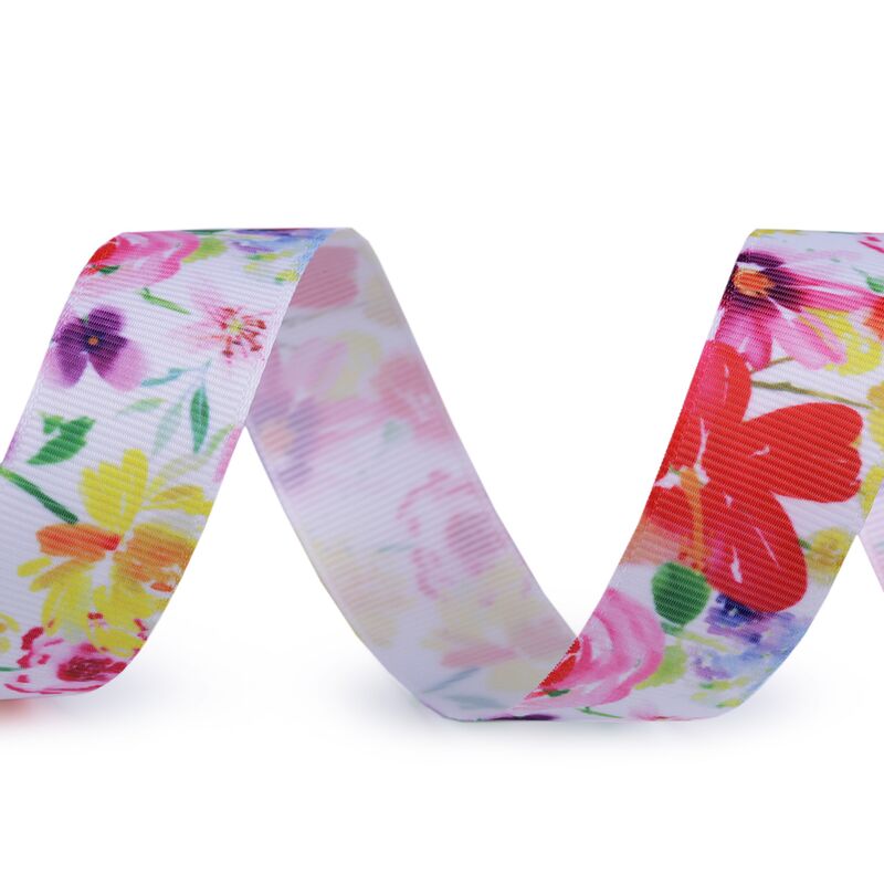 Panglică cu flori, 25mm, 3m/buc