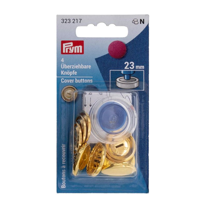 Metal Dressing Buttons, PRYM, 23mm, 4pcs/set