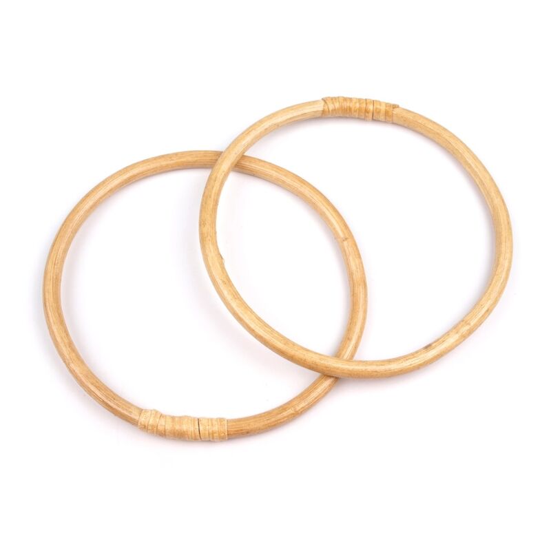 Manere bambus cerc pentru genti, baza prinzatoare de vise, 15cm, pereche, 080908