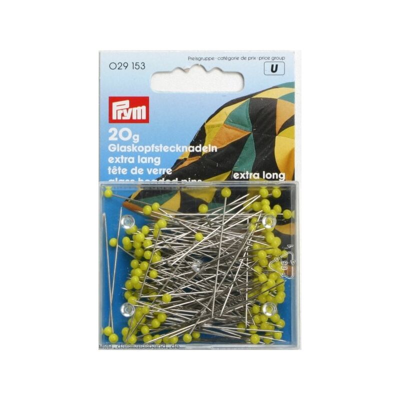 Glass-headed jelly pin, yellow, PRYM