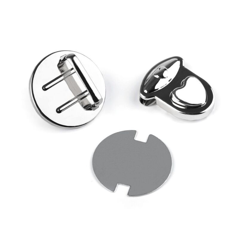 Închizător poșete, inimă, metalic, 30x32mm