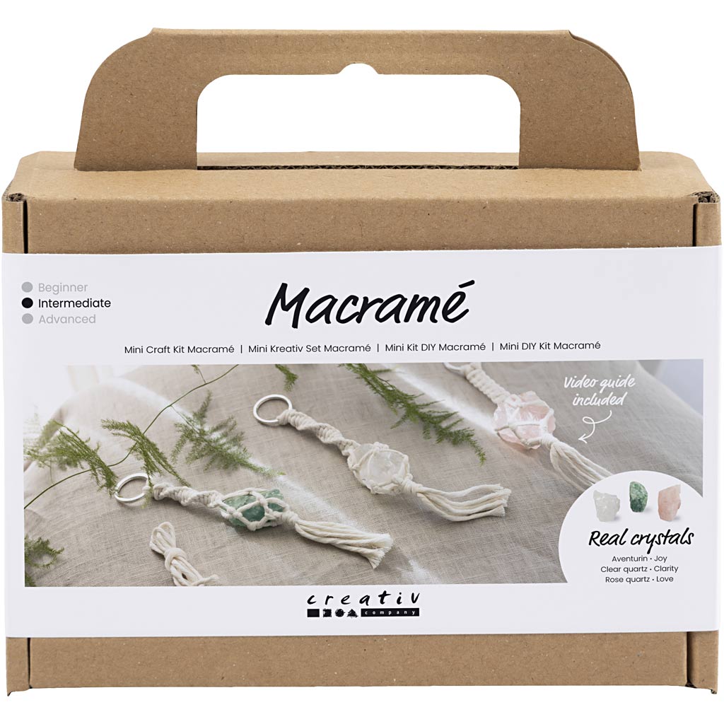 Kit Creativ - Macramé Breloc cu Cristale