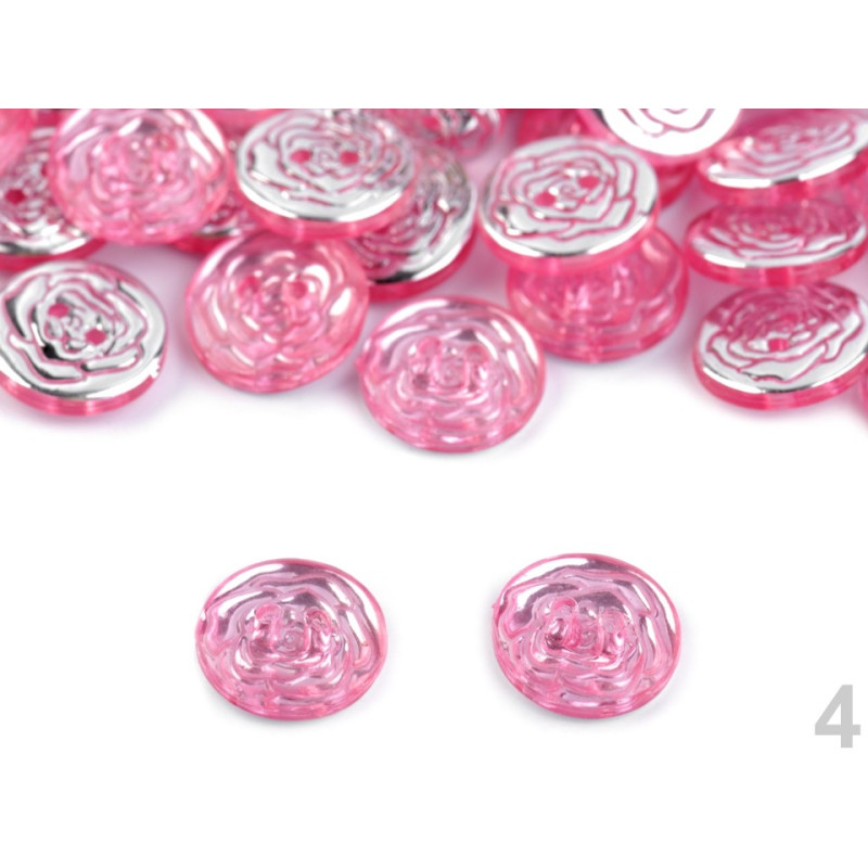 Nasturi | Nasture plastic Rose 13mm - set 5buc, pink | Kreativshop.ro