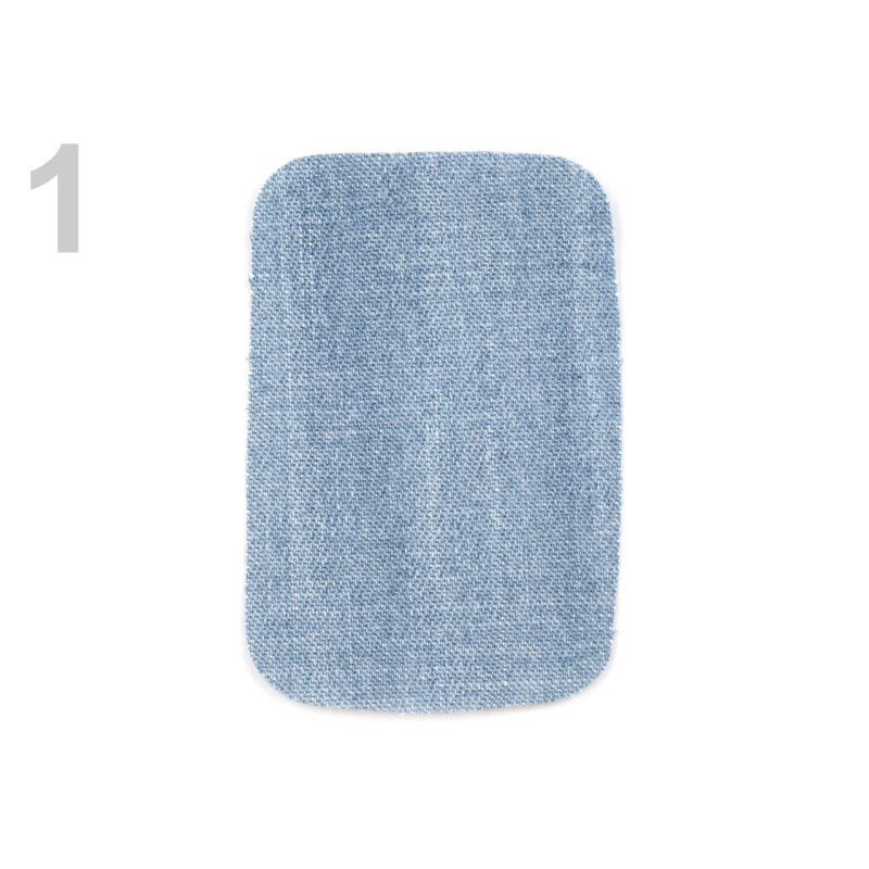 Petice fara model | Petice termoadezive Jeans - 7.6x4.9 cm - Albastru deschis - 1 | Kreativshop.ro
