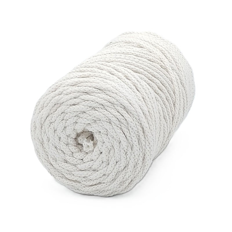 Șnur împletit din bumbac reciclat, fără miez, Zinora, 5mm