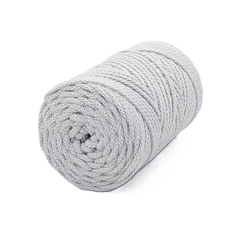 Șnur împletit din bumbac reciclat, fără miez, Zinora, 5mm
