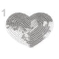 Heart with glitter, 55*60 mm - 390338, silver