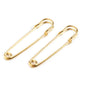 Set of two safety pins - 13x65 mm - stich holder - gold plated