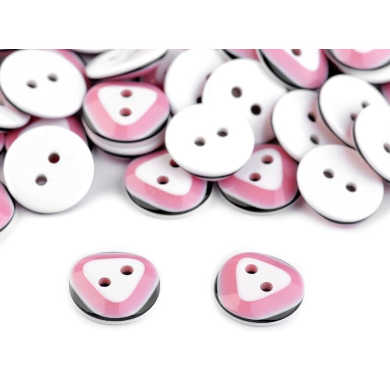 Plastic triangles 13mm - set 5pcs, raspberry