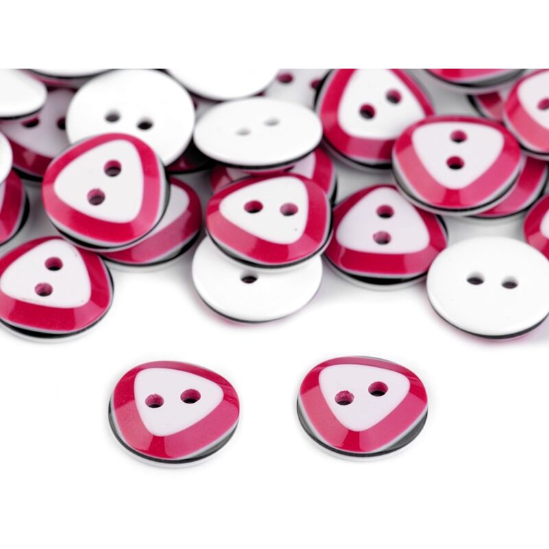 Plastic triangles 13mm - set 5pcs, raspberry