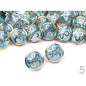 Plastic button shiny flower, 13mm - set 3pcs, blue/gold
