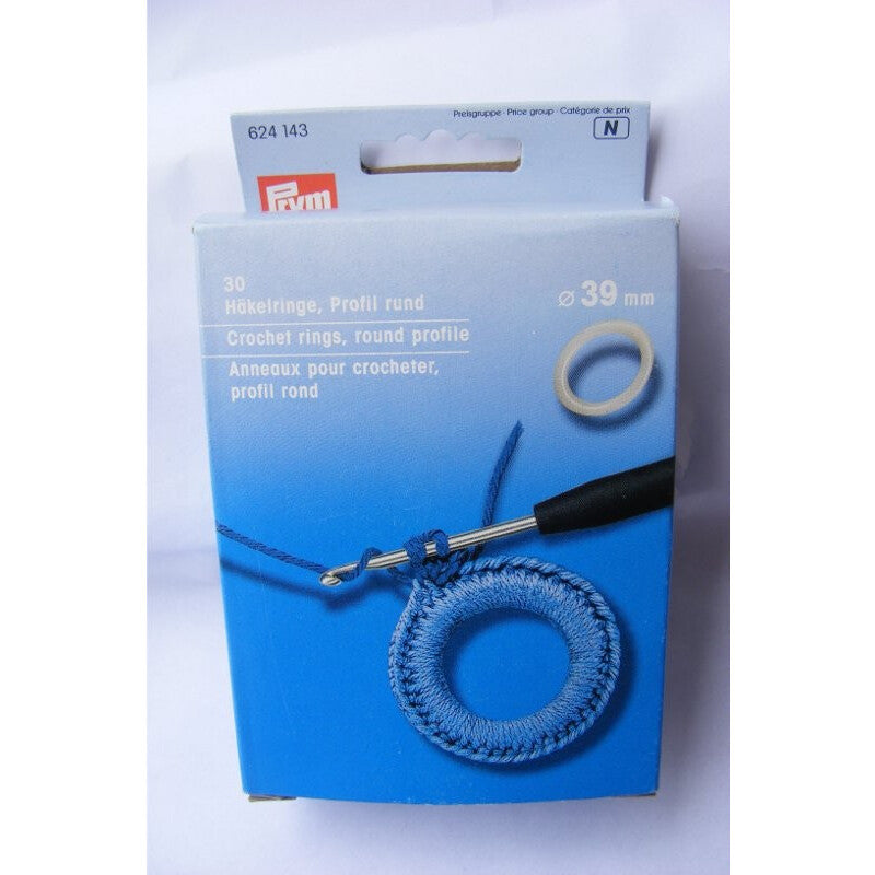 Inele pentru croşetat, PRYM, 39mm, 30 buc/set