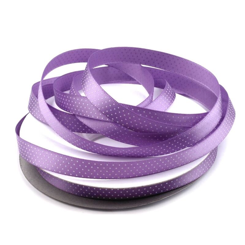 Satin ribbon small polka dots - 10 mm - Limelight - 3m card