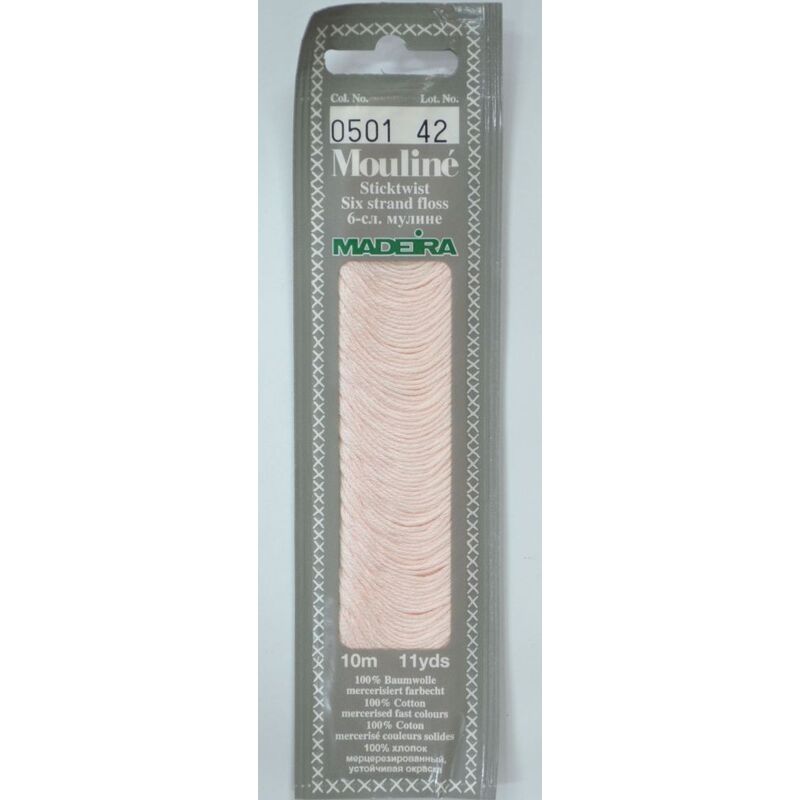 Cotton embroidery thread Mouline Madeira - 0101 - light cream