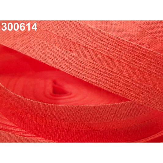 Cotton bias tape, 20mm wide - Cherry Tomato - 5m