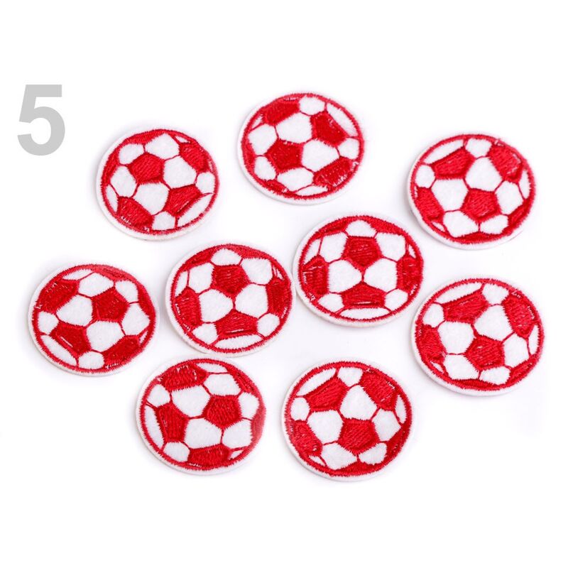Heat-sealable football ball - red, 30mm - 1 pc