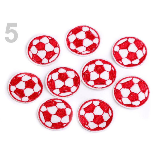 Heat-sealable football ball - red, 30mm - 1 pc