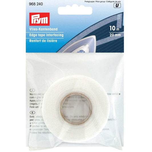 Bandă  termoadezivă pentru finisare margini haine, alb, Edge Tape, 20mm, 10m