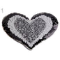 Thermoadhesive appliqué - reversible sequin heart - silver