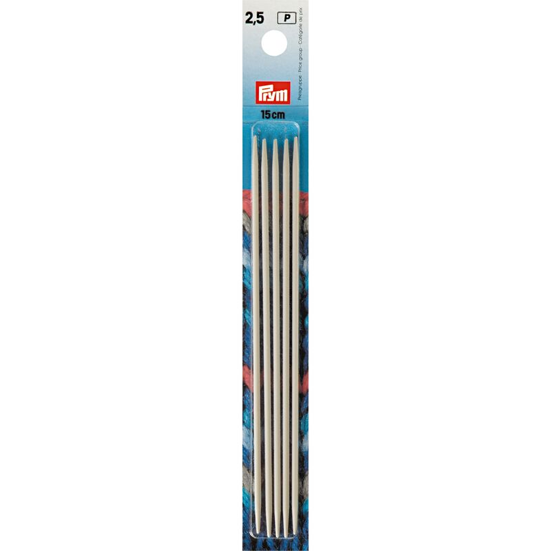 Andrele drepte metalice pentru șosete, PRYM, 15cm, 5 buc/set - Image 2