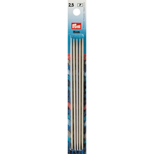 Andrele drepte metalice pentru şosete, PRYM, 15cm, 5 buc/set