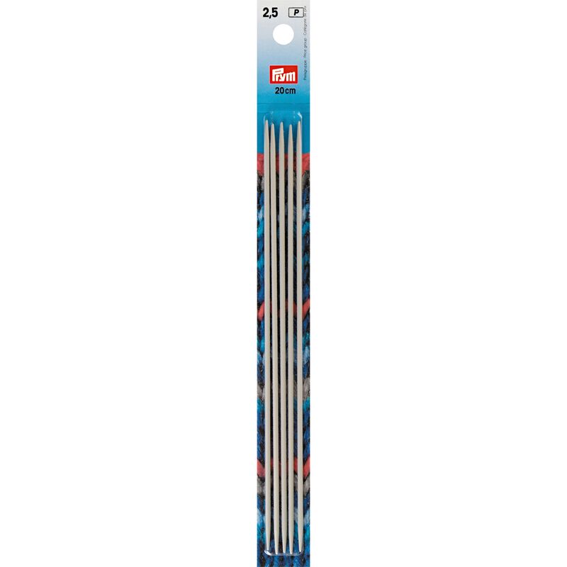 Andrele drepte metalice pentru şosete, PRYM, 20cm, 5 buc/set