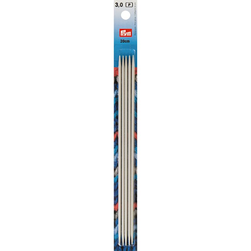 Andrele drepte metalice pentru şosete, PRYM, 20cm, 5 buc/set