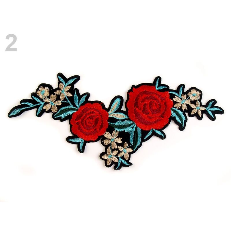 Thermal stickers - flowers, roses - 2 red