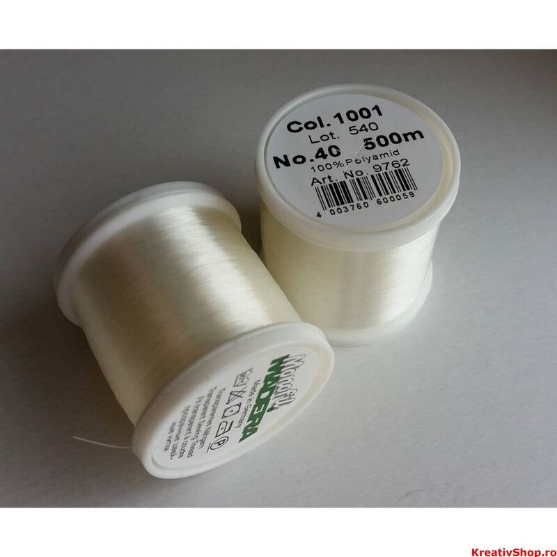 Aţă invizibilă Madeira Monofil, No.40, 500m, negru 1000