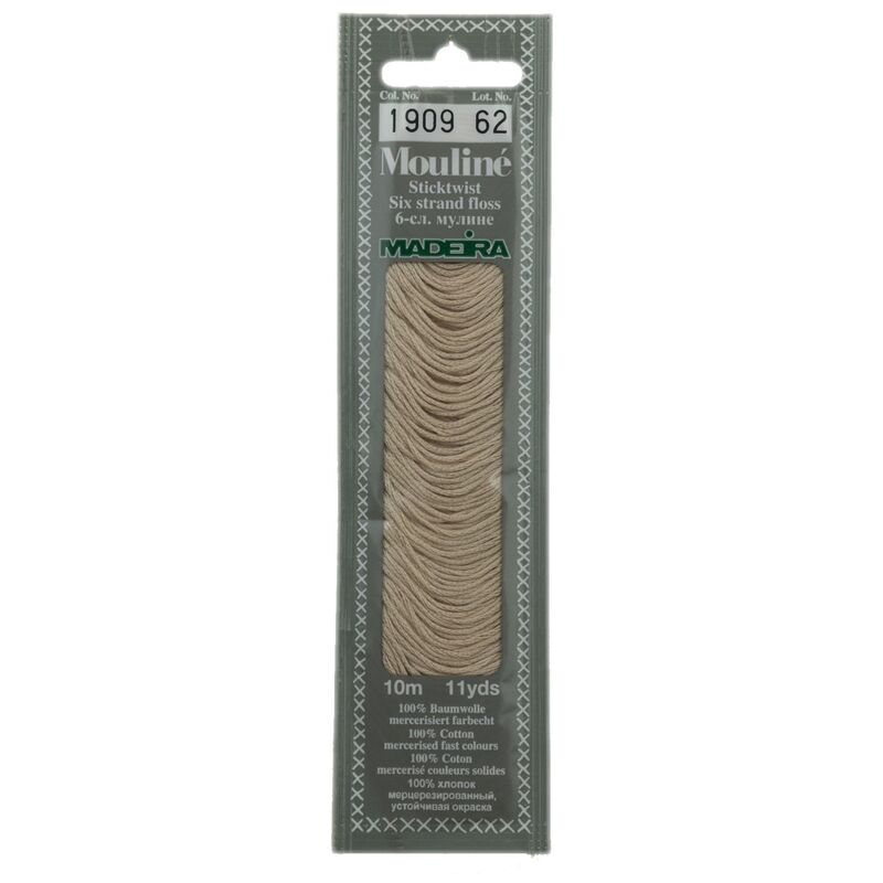 Cotton embroidery thread Mouline Madeira - 0101 - light cream
