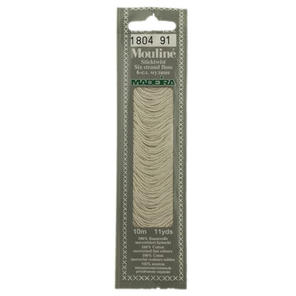 Cotton embroidery thread Mouline Madeira - 0101 - light cream