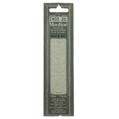 Cotton embroidery thread Mouline Madeira - 0101 - light cream