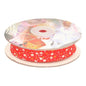 Polyester bias tape with flowers - 20mm - red, price/m