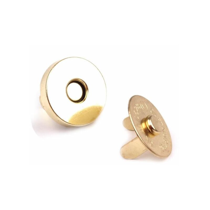 Magnetic staples, set of 5 pearls, 18mm - gold plated