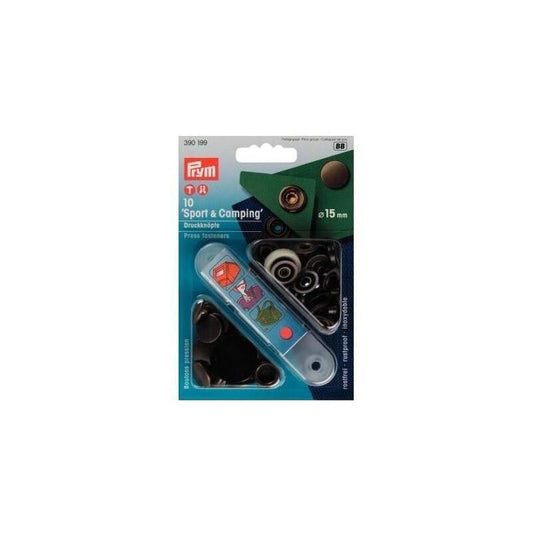 Capse metalice Sport & Camping, PRYM, 15mm, 10 bucc/set