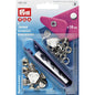 Metal staples, PRYM, 10mm, silver, 9pairs