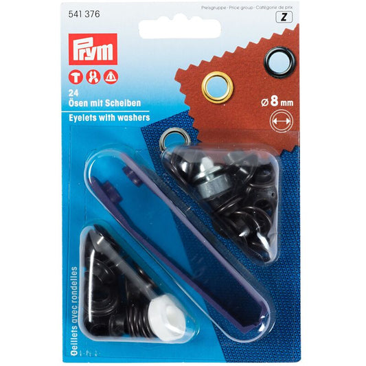 Eyepieces, PRYM, black, 8mm, 24 pcs/set