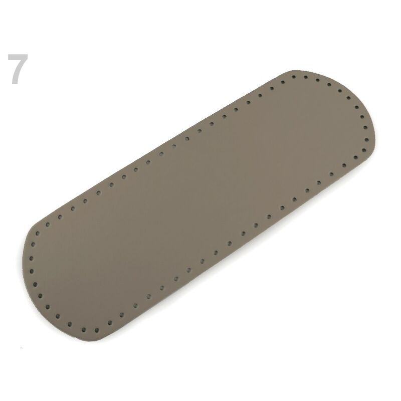 Fund geanta piele ecologica, Made in Italy, 12x36cm, maro deschis