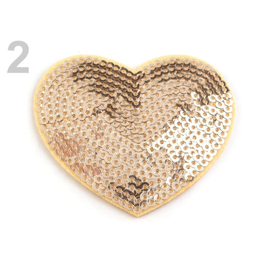 Heart with glitter, 55*60 mm - 390338, silver