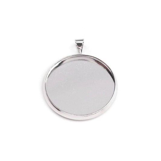 Bază pandantiv rotund, 25mm, platina