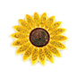 Thermoadhesive appliqué with sequins, sunflower - 400017