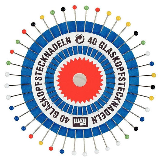 Rosette-shaped glass-headed glass needle, PRYM